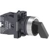 Picture of Complete selector switch, Easy Harmony XA2, plastic, black, 22mm, long handle, 3 positions, stay put, 2NO