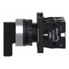 Picture of Complete selector switch, Easy Harmony XA2, plastic, black, 22mm, long handle, 3 positions, stay put, 2NO