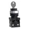 Picture of Complete selector switch, Easy Harmony XA2, plastic, black, 22mm, key 455, 2 positions, stay put, 2NO