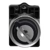 Picture of Complete selector switch, Easy Harmony XA2, plastic, black, 22mm, key 455, 2 positions, stay put, 2NO