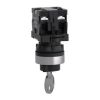 Picture of Complete selector switch, Easy Harmony XA2, plastic, black, 22mm, key 455, 2 positions, stay put, 2NO