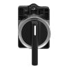 Picture of Complete selector switch, Easy Harmony XA2, plastic, black, 22mm, long handle, 3 positions, spring return to center, 2NO