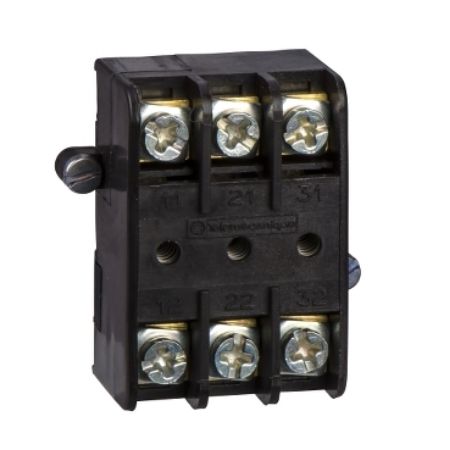 Picture of Contact block, Harmony XAC, single contact, spring return, emergency stop push button, 3NO