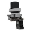 Picture of Selector switch, Harmony XB4, metal, black, 22mm, 2 positions, stay put, 1NO