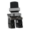 Picture of Selector switch, Harmony XB4, metal, black, 22mm, 2 positions, stay put, 1NO+1NC