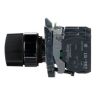 Picture of Selector switch, Harmony XB4, metal, black, 22mm, 2 positions, stay put, 1NO+1NC