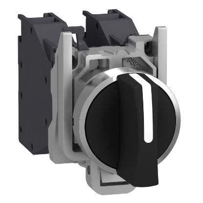 Picture of Complete selector switch, Harmony XB4, Explosive atmosphere, swith 3 positions spring return