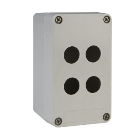 Picture of Empty control station without hinges, Harmony XAP, XB2 SL, plastic, grey, 4 cut outs, 22mm