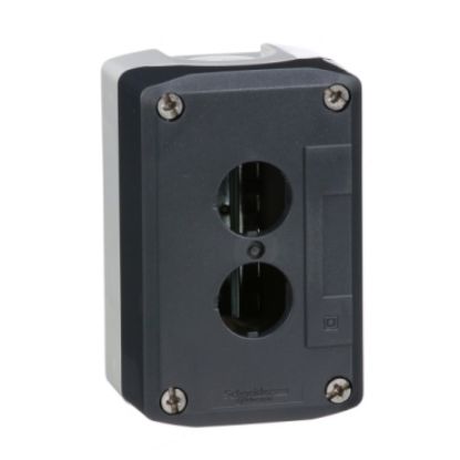 Picture of Empty control station, Harmony XALD, XALK, plastic, dark grey lid, light grey base, 2 cut out, UL CSA certified