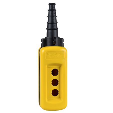 Picture of Empty pendant control station, Harmony XAC, plastic, yellow, 3 cut outs