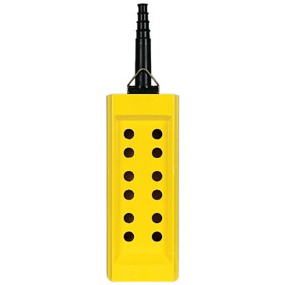 Picture of Empty pendant control station, Harmony XAC, plastic, yellow, 12 cut outs,for cable 10…22mm
