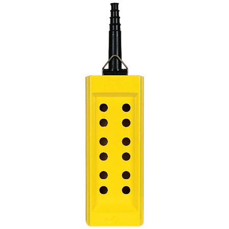 Picture of Empty pendant control station, Harmony XAC, plastic, yellow, 12 cut outs,for cable 10…22mm