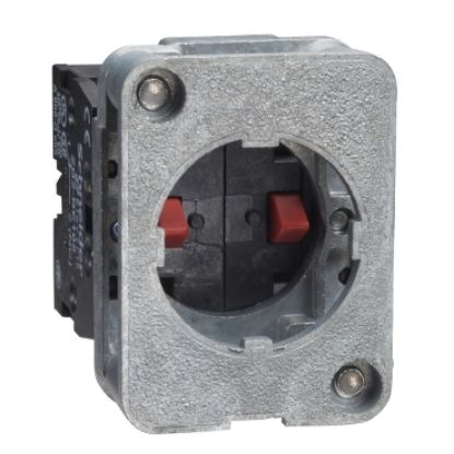 Picture of Contact block, Harmony XAC, single contact, spring return, front mounting, 40mm horizontal/30mmVertical fixing centres, 1NC