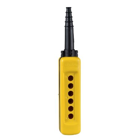Picture of Empty pendant control station, Harmony XAC, plastic, yellow, 6 cut outs
