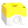 Picture of Empty enclosure, Harmony XALK, XALD, plastic, yellow lid, for illuminated emergency stop push button 22mm, 1 cut out
