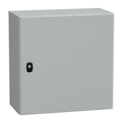 Picture of Spacial, Wall mounted steel enclosure, Spacial S3D, plain door, with mounting plate, 500x500x250mm, IP66, IK10
