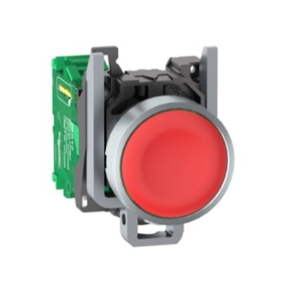 Picture of Harmony XB5R, Wireless and batteryless transmitter, push button, metal, red, 22mm, spring return