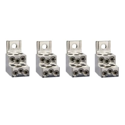 Picture of Aluminium bare cable connectors, ComPacT NSX, for 6 cables 1.5mm² to 35mm², 250A, set of 4 parts