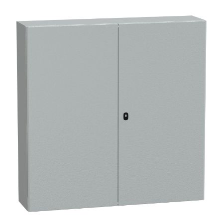 Picture of Spacial, Wall mounted steel enclosure, Spacial S3D, double plain door, with mounting plate, 1200x1200x300mm, IP55, IK10