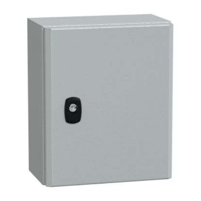 Picture of Spacial, Wall mounted steel enclosure, Spacial S3D, plain door, with mounting plate, 300x250x150mm, IP66, IK10