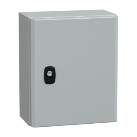 Picture of Spacial, Wall mounted steel enclosure, Spacial S3D, plain door, with mounting plate, 300x250x150mm, IP66, IK10