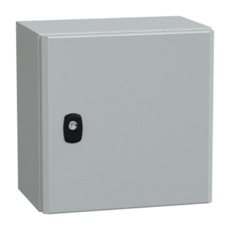 Picture of Spacial, Wall mounted steel enclosure, Spacial S3D, plain door, with mounting plate, 300x300x200mm, IP66, IK10