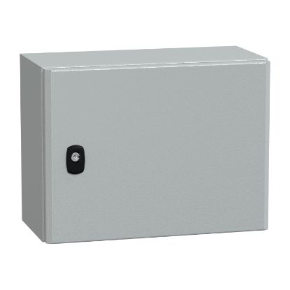 Picture of Spacial, Wall mounted steel enclosure, Spacial S3D, plain door, with mounting plate, 300x400x200mm, IP66, IK10
