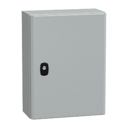 Picture of Spacial, Wall mounted steel enclosure, Spacial S3D, plain door, with mounting plate, 400x300x150mm, IP66, IK10