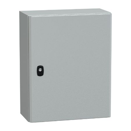 Picture of Spacial, Wall mounted steel enclosure, Spacial S3D, plain door, with mounting plate, 500x400x200mm, IP66, IK10