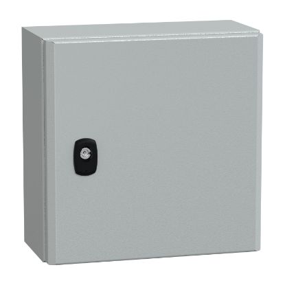Picture of Spacial, Wall mounted steel enclosure, Spacial S3D, plain door, with mounting plate, 300x300x150mm, IP66, IK10