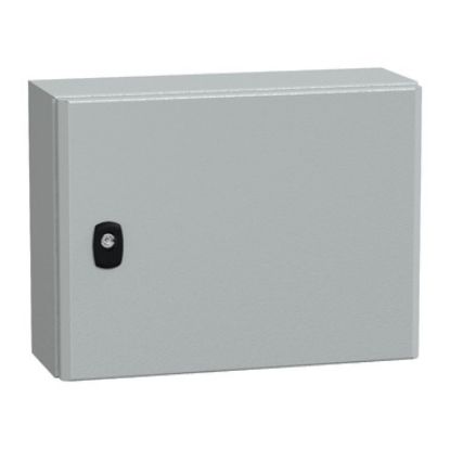 Picture of Spacial, Wall mounted steel enclosure, Spacial S3D, plain door, with mounting plate, 300x400x150mm, IP66, IK10