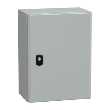 Picture of Spacial, Wall mounted steel enclosure, Spacial S3D, plain door, with mounting plate, 400x300x200mm, IP66, IK10
