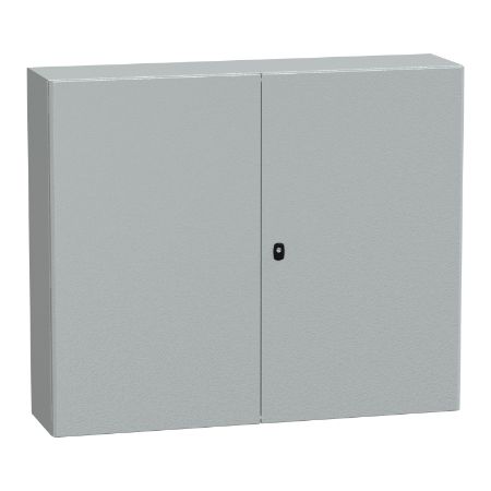 Picture of Spacial, Wall mounted steel enclosure, Spacial S3D, double plain door, with mounting plate, 1000x1200x300mm, IP55, IK10