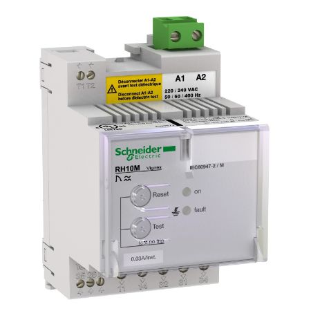 Picture of Residual current protection relay, VigiPacT RH10M, 30mA, 110/130VAC 50/60Hz, DIN rail mounting