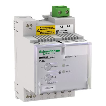 Picture of Residual current protection relay, VigiPacT RH10M, 500mA, 220/240VAC 50/60Hz, DIN rail mounting