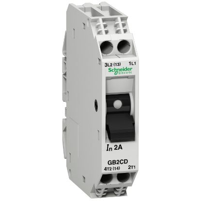 Picture of TeSys, Circuit breaker, TeSys GB2, 1P+N, 4A, Icu 3kA at 240V, Thermal magnetic, DIN rail mounted