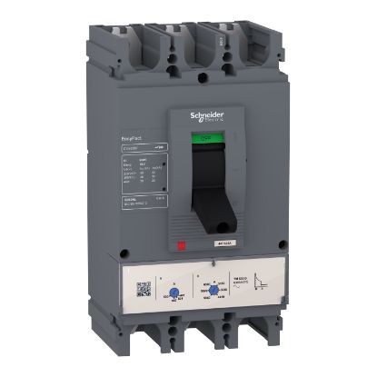 Picture of circuit breaker, EasyPact CVS630F, 36kA at 415VAC, 500A, TM-D trip unit, 3P3d