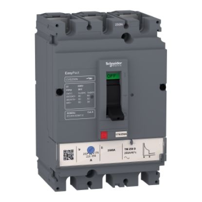 Picture of circuit breaker, EasyPact CVS100N, 50kA at 415VAC, 63A, TM-D trip unit, 3P3d