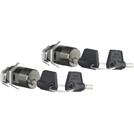 Picture of Chassis locking, MasterPact MTZ1 drawout, disconnected position, Profalux keylock, 2 locks, 2 different keys, spare part