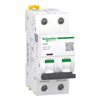 Picture of Miniature circuit breaker (MCB), Acti9 iC60L, 2P, 50A, C curve, 15kA (IEC/EN 60947-2)