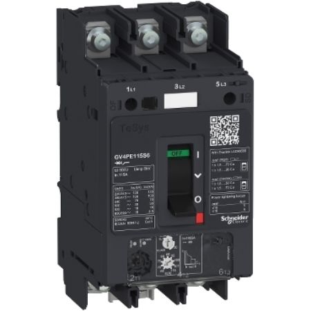 Picture of TeSys Deca, Motor circuit breaker, TeSys GV4, 3P, 25A, Icu 50kA, thermal magnetic, lugs terminals