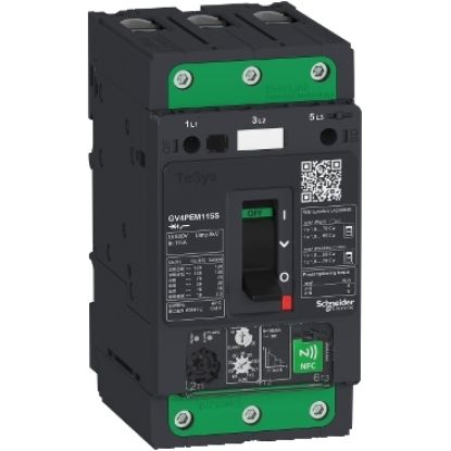 Picture of TeSys Deca, Motor circuit breaker, TeSys GV4, 3P, 115A, Icu 100kA, thermal magnetic multifunction, Everlink terminals