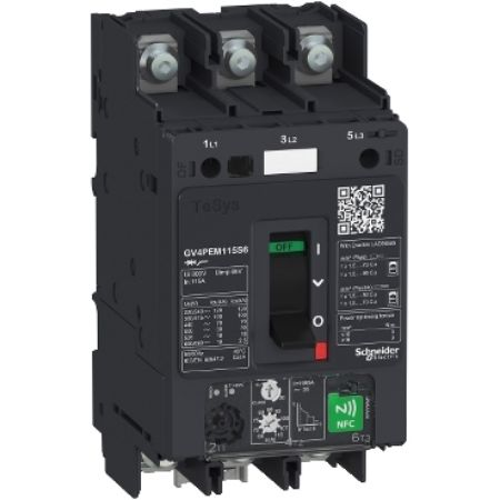 Picture of TeSys Deca, Motor circuit breaker, TeSys GV4, 3P, 25A, Icu 50kA, thermal magnetic multifunction, lugs terminals