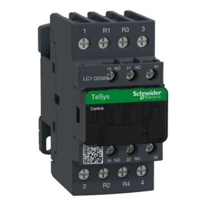 Picture of Contactor, TeSys Deca, 4P(2NO+2NC), AC-1, <=440V, 40A, 240V AC 50/60Hz coil, screw clamp terminal