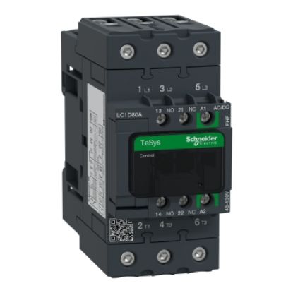 Picture of Contactor, TeSys Deca, 3P(3NO), AC-3/AC-3e, <=440V, 66A, 48...130V AC/DC, EverLink BTR screws