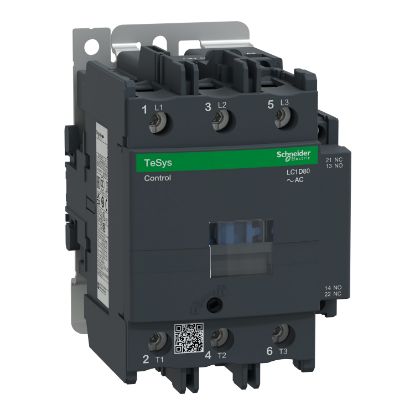 Picture of TeSys, Contactor, TeSys Deca, 3P(3NO), AC-3/AC-3e, <=440V, 80A, 120V AC 60Hz coil