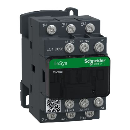 Picture of Contactor, TeSys Deca, 3P(3NO), AC-3/AC-3e, <=440V, 9A, 120V AC 50/60Hz coil, lugs-ring terminals
