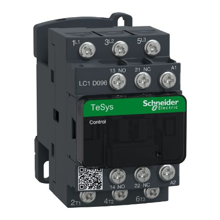 Picture of Contactor, TeSys Deca, 3P(3NO), AC-3/AC-3e, <=440V, 9A, 120V AC 50/60Hz coil, lugs-ring terminals