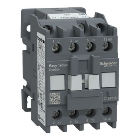 Picture of Contactor,Easy TeSys Control,LC1E,3P(3NO),AC-3,<=440V,18A,240V AC coil,50Hz,1NO auxiliary contact