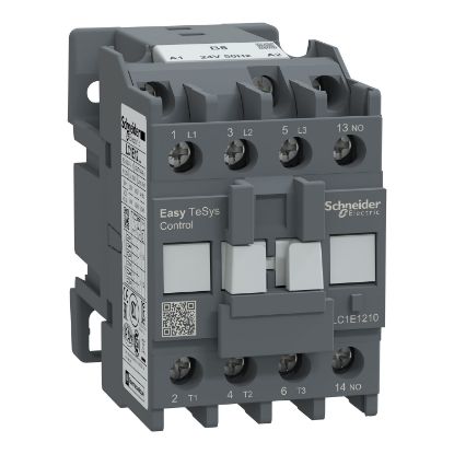 Picture of Contactor,Easy TeSys Control,LC1E,3P(3NO),AC-3,<=440V,12A,24V AC coil,50Hz,1NO auxiliary contact